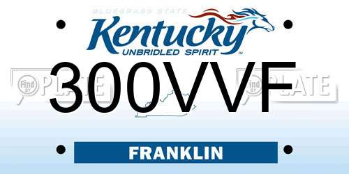 300VVF Kentucky License Plate