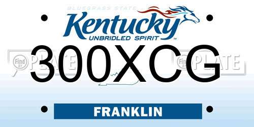 300XCG Kentucky License Plate