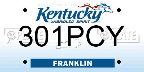 301PCY Kentucky License Plate