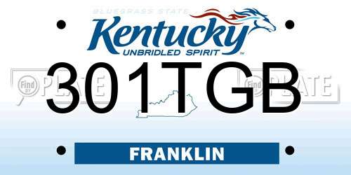 301TGB Kentucky License Plate