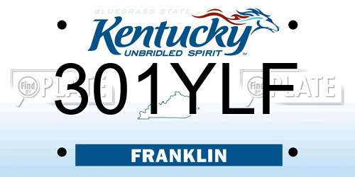 301YLF Kentucky License Plate