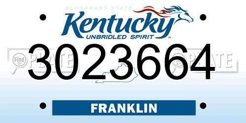 3023664 Kentucky License Plate