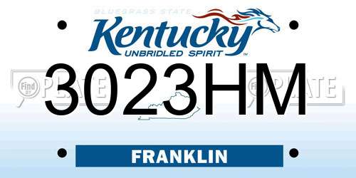 3023HM Kentucky License Plate