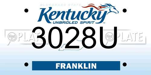 3028U Kentucky License Plate