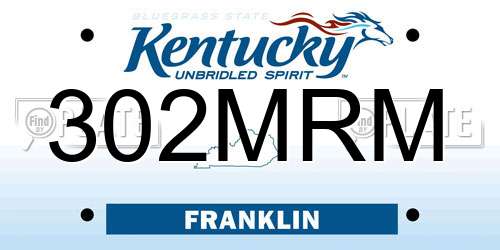 302MRM Kentucky License Plate