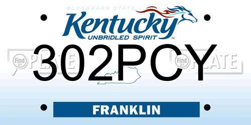 302PCY Kentucky License Plate