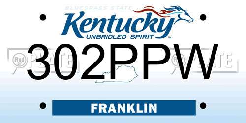 302PPW Kentucky License Plate