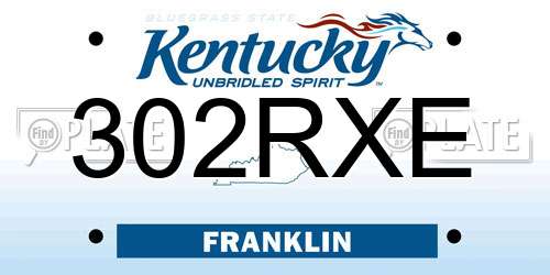 302RXE Kentucky License Plate