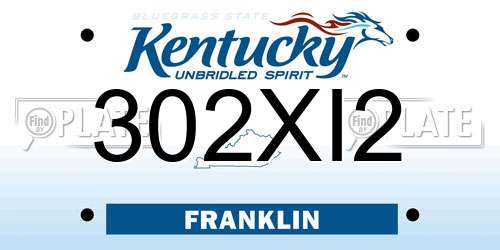302XI2 Kentucky License Plate