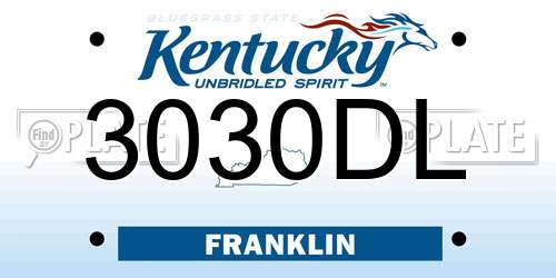 3030DL Kentucky License Plate