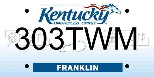 303TWM Kentucky License Plate
