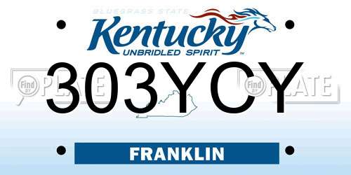 303YCY Kentucky License Plate