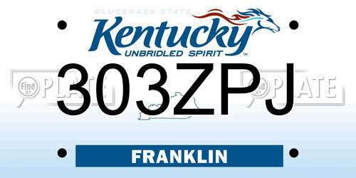 303ZPJ Kentucky License Plate