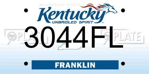 3044FL Kentucky License Plate