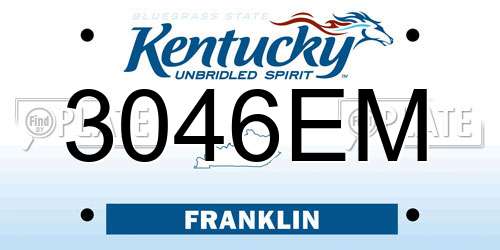 3046EM Kentucky License Plate