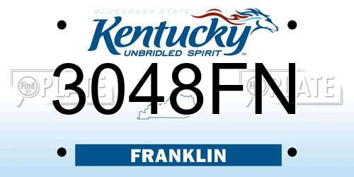 3048FN Kentucky License Plate