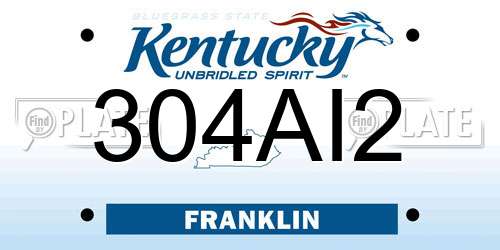 304AI2 Kentucky License Plate