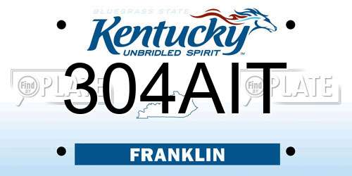 304AIT Kentucky License Plate