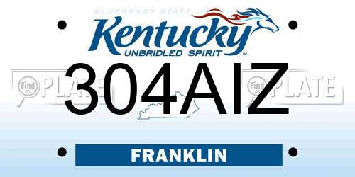 304AIZ Kentucky License Plate