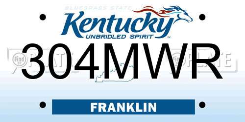 304MWR Kentucky License Plate