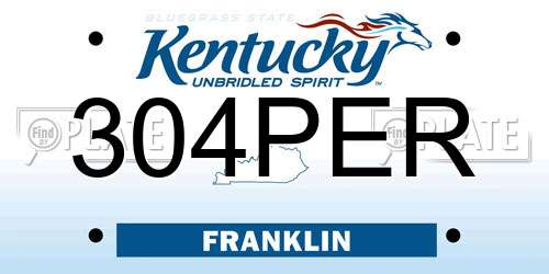 304PER Kentucky License Plate