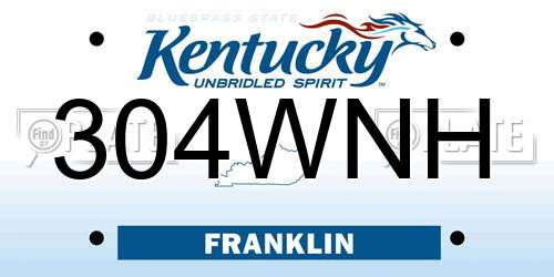 304WNH Kentucky License Plate