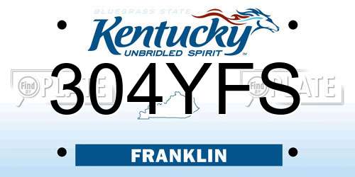 304YFS Kentucky License Plate