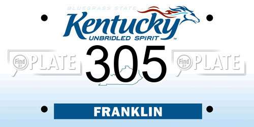 305 Kentucky License Plate