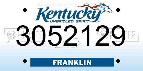 3052129 Kentucky License Plate