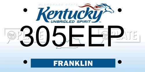 305EEP Kentucky License Plate