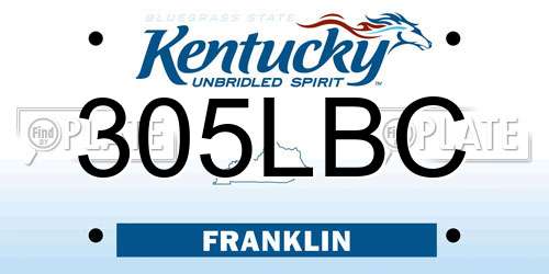305LBC Kentucky License Plate