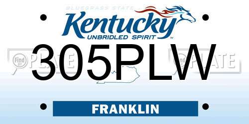 305PLW Kentucky License Plate