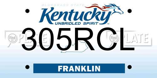 305RCL Kentucky License Plate