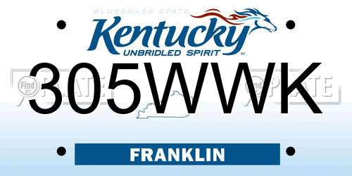 305WWK Kentucky License Plate