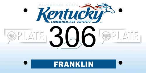 306 Kentucky License Plate