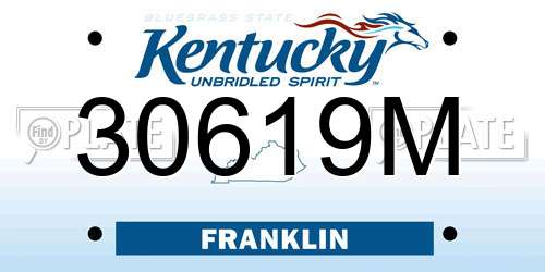 30619M Kentucky License Plate