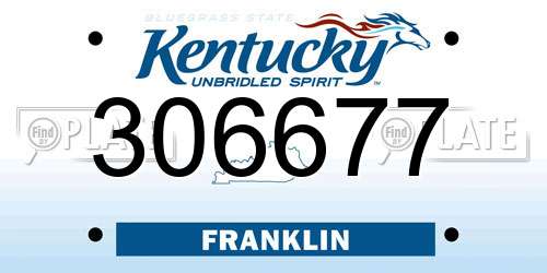 306677 Kentucky License Plate
