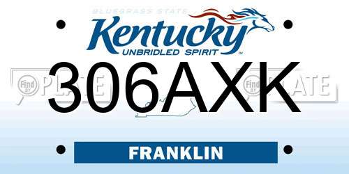 306AXK Kentucky License Plate