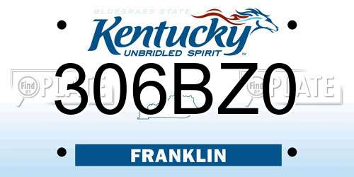 306BZ0 Kentucky License Plate