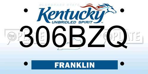 306BZQ Kentucky License Plate