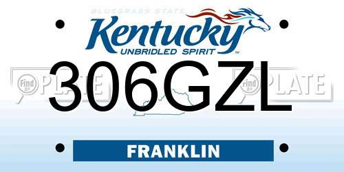 306GZL Kentucky License Plate