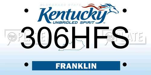 306HFS Kentucky License Plate
