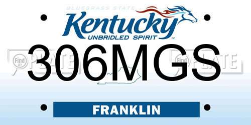 306MGS Kentucky License Plate