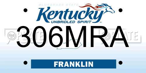 306MRA Kentucky License Plate