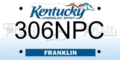 306NPC Kentucky License Plate