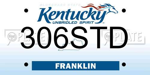 306STD Kentucky License Plate