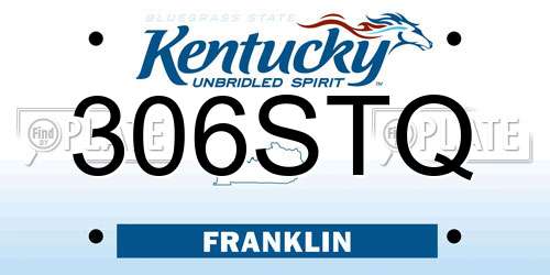 306STQ Kentucky License Plate