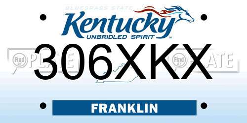 306XKX Kentucky License Plate