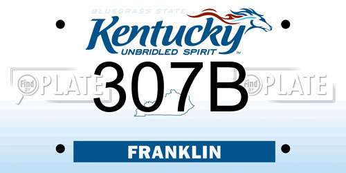 307B Kentucky License Plate