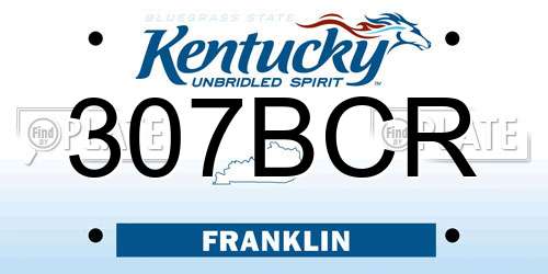307BCR Kentucky License Plate
